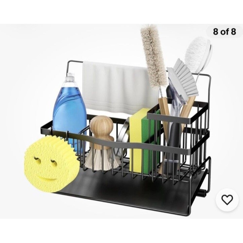 Adurei Sponge Holder for Kitchen Sink 304 Stainless Steel Self-Draining Sink Cad